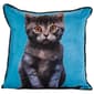 Grey Cat Decorative Pillow - 18x18 - image 1