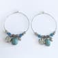Ashley Cooper(tm) Silver-Tone Turquoise Bead Endless Hoop Earrings - image 1