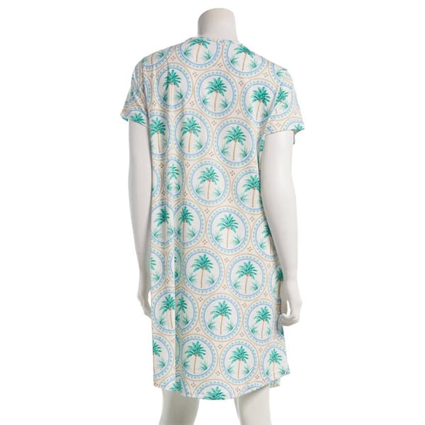 Plus Size MUK LUKS® Short Sleeve Lotus Palm Tile Nightshirt