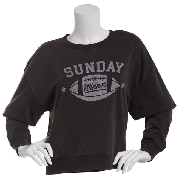 Juniors No Comment Sunday Football Crewneck Sweatshirt - image 