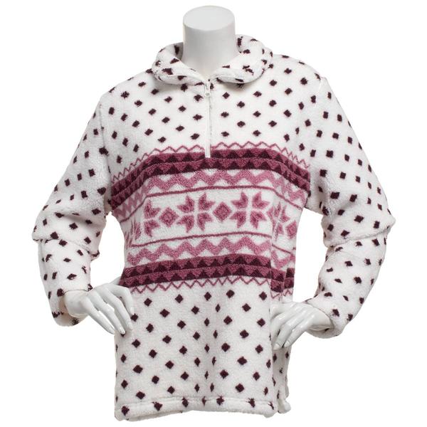 Petite Hasting & Smith Long Sleeve Cozy Dot Zip Sherpa Jacket - image 