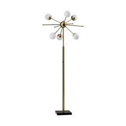 HomeRoots 64in. Brass Six Light LED Novelty Floor Lamp