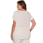Plus Size Emaline Key Items Short Sleeve V Neck Stripe Tee - image 1