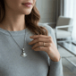Saffron Sterling Silver Moissanite Diamond Arc Pendant Necklace - image 3