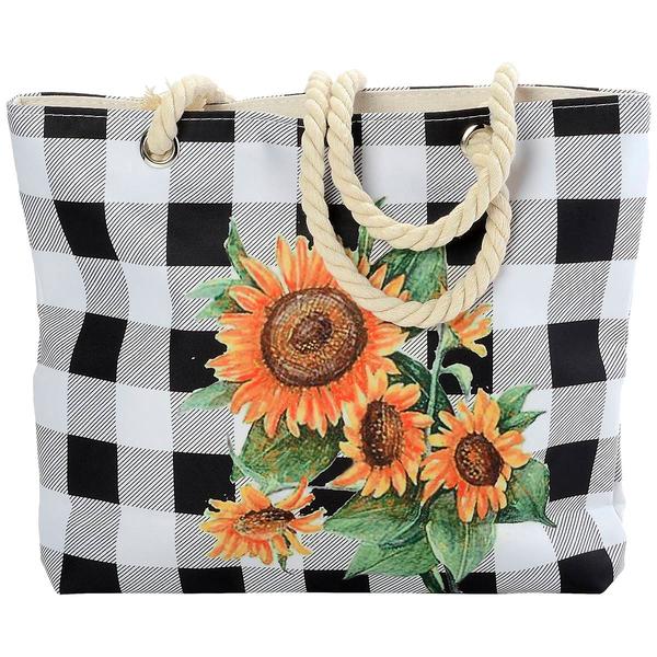 Renshun Sunflower Fabric Tote with Rope Handles - image 