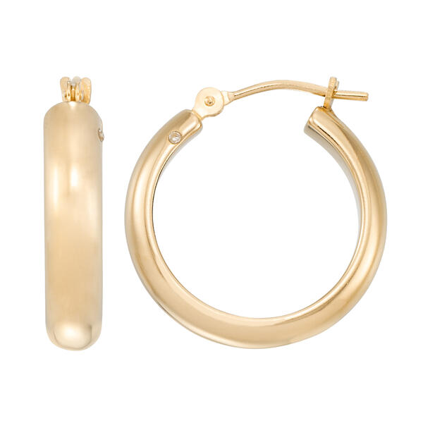 Evergold 14kt. Gold over Resin 18mm Polished Hoop Earrings - image 