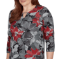 Womens Alfred Dunner Classics 3/4 Sleeve Keyhole Floral Blouse - image 5