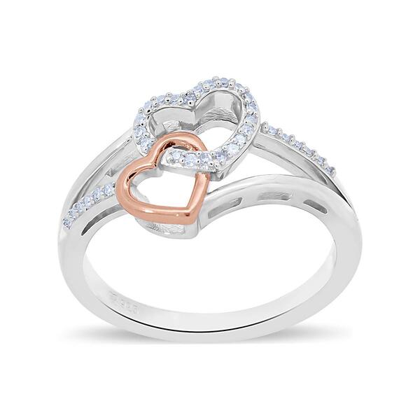 Nova Star&#40;R&#41; 1/10ctw. Lab Grown Diamond Twin Heart Promise Ring - image 