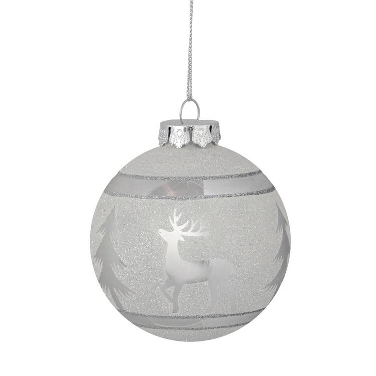 Northlight Seasonal Reindeer Glass Christmas Ball Ornament