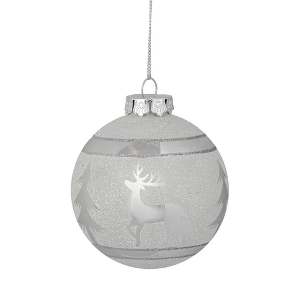 Northlight Seasonal Reindeer Glass Christmas Ball Ornament