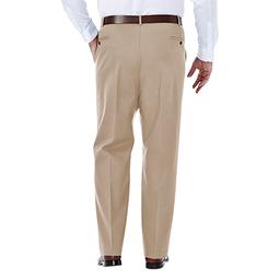 Haggar Men's Big & Tall No Iron Khaki Classic Fit Pleat Pant