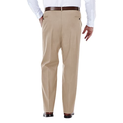 Haggar Men's Big & Tall No Iron Khaki Classic Fit Pleat Pant