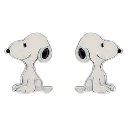 Sterling Silver with Enamel Snoopy Stud Earrings
