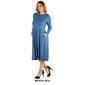 Plus Size 24/7 Comfort Apparel Long Sleeve Pleated Midi Dress - image 8