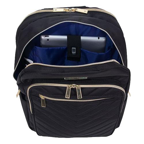 Kenneth Cole® Reaction™ Quilted Black & Gold Backpack