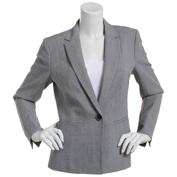 Womens Kasper Long Sleeve Welt Pocket One Button Solid Jacket