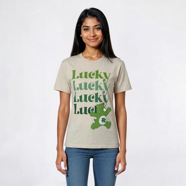 Juniors Freeze Lucky Care Bear Mineral Wash Tee - image 