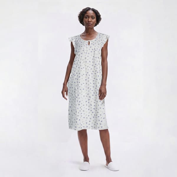 Womens Poppy & Clay Flutter Sleeve Floral Ditsy 42in. Gown - image 