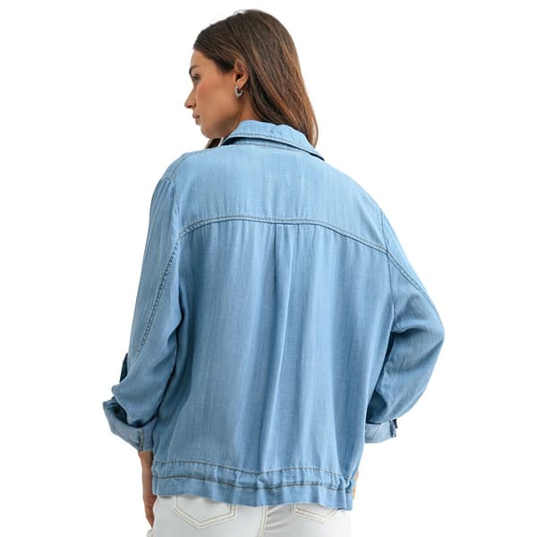 Womens CITY BLUES Zip Front Denim Jacket
