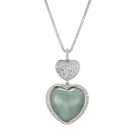 Forever Facets Green Jade Heart Pendant Necklace