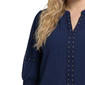 Plus Size NY Collection Long Sleeve Solid Stud Trim Blouse - image 4