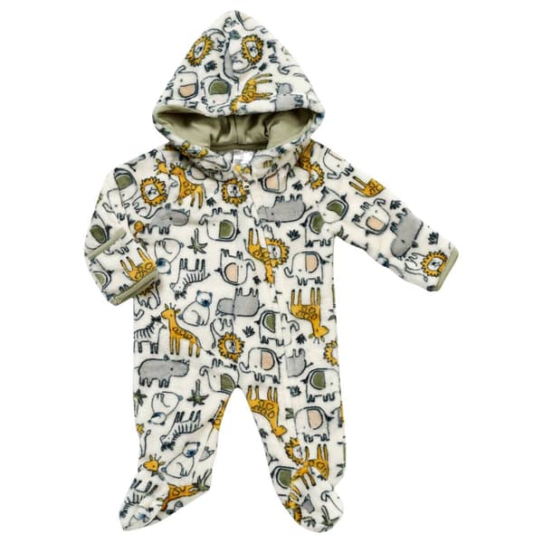 Baby Boy (3-9M) Little Beginnings(R) Fleece Safari Pram - image 