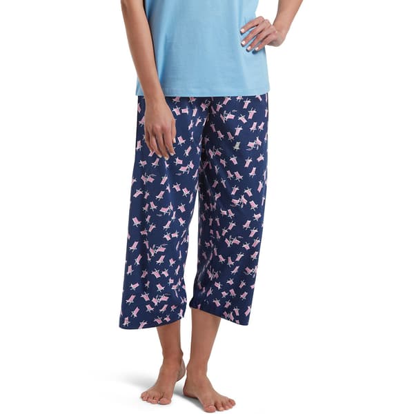 Womens HUE&#40;R&#41; Beach Chair Printed Pajama Capris - image 