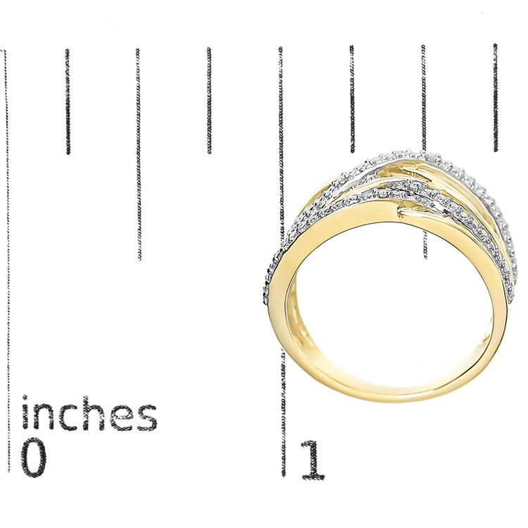 Haus of Brilliance 14kt. Gold Plated Diamond Crossover Ring