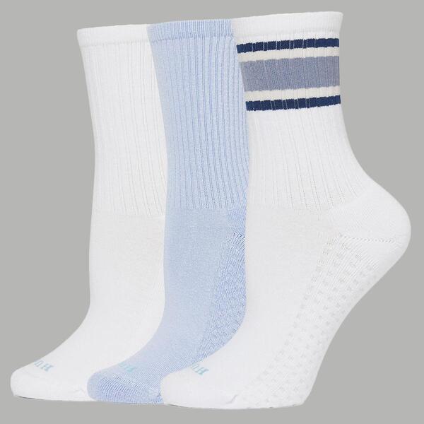 Womens HUE&#40;R&#41; 3pk. Sport Crew Socks - Stripe - image 