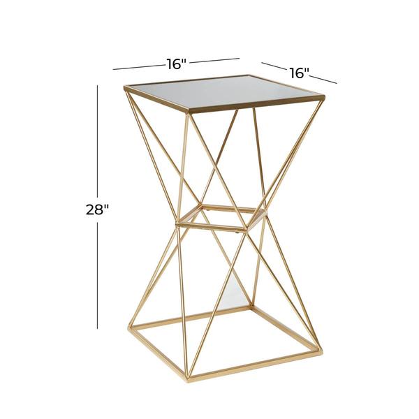 9th & Pike® Gold Glam Metal Accent Table