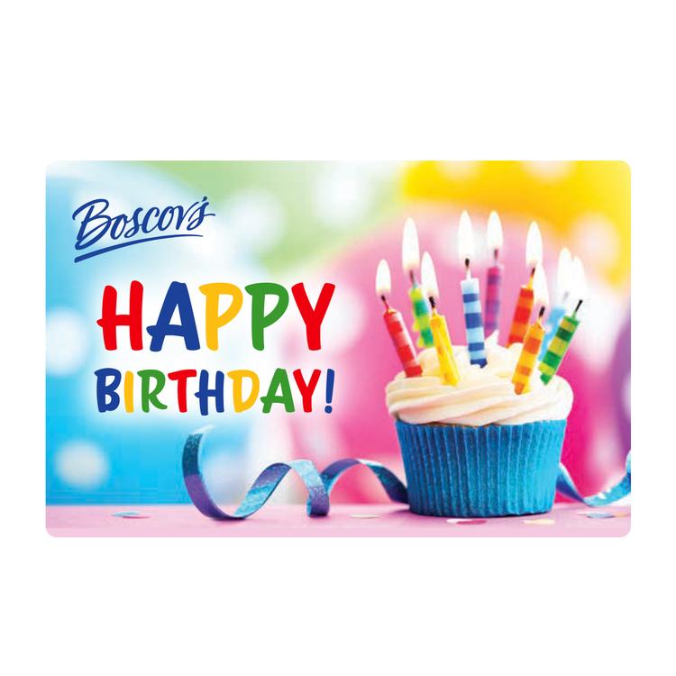Boscov's Happy Birthday Cupcake Gift Card