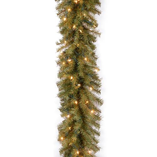 National Tree 9ft. Norwood Fir Garland w/Lights - image 
