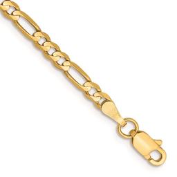 Gold Classics™ 3mm. 14k Concave Open Figaro Chain Bracelet