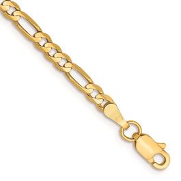 Mens Gold Classics&#8482; 3mm. 14k Concave Open Figaro Chain Bracelet