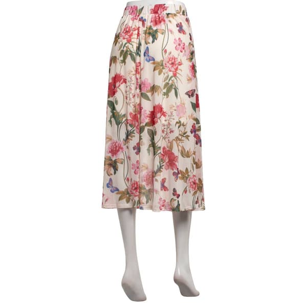 Womens Harlow & Rose Floral Butterfly Sash Belt Midi Skirt