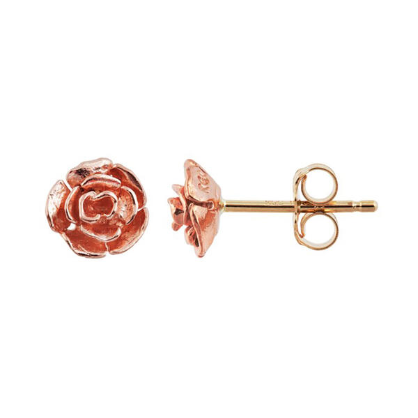 Black Hills Gold 10kt. Pink Rose Stud Earrings - image 