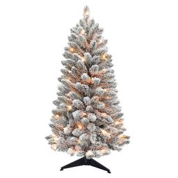 Puleo International 4ft. Flocked Pine Artificial Christmas Tree