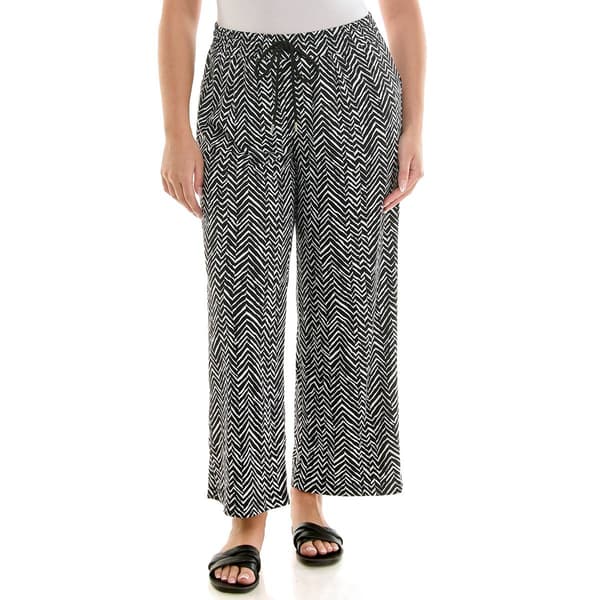 Petite Zac & Rachel Pull On Chevron Wide Leg Pants - image 