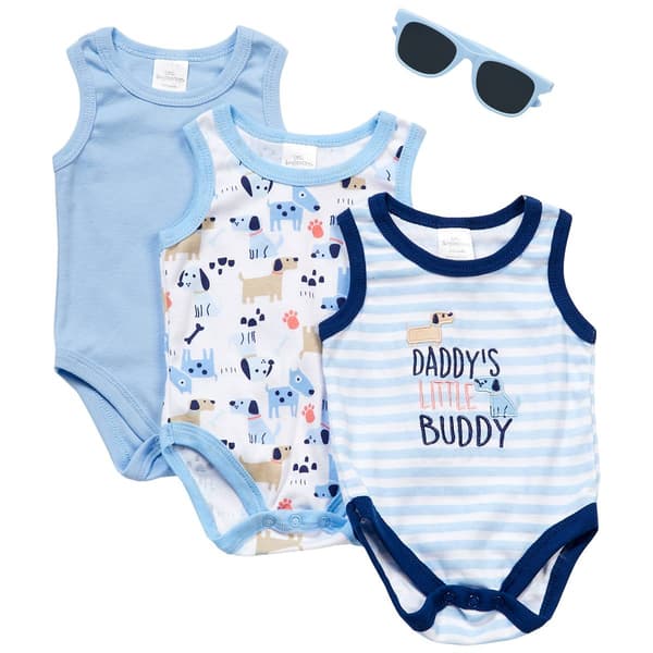 Baby Boy &#40;3-9M&#41; Little Beginnings&#40;R&#41; 3pk. Dad''s Buddy Bodysuits - image 