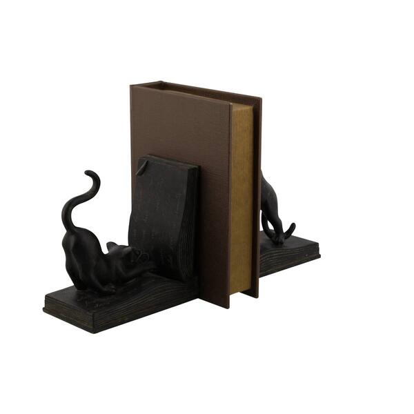 9th & Pike&#174; Rustic Book and Cat Bookend Pair