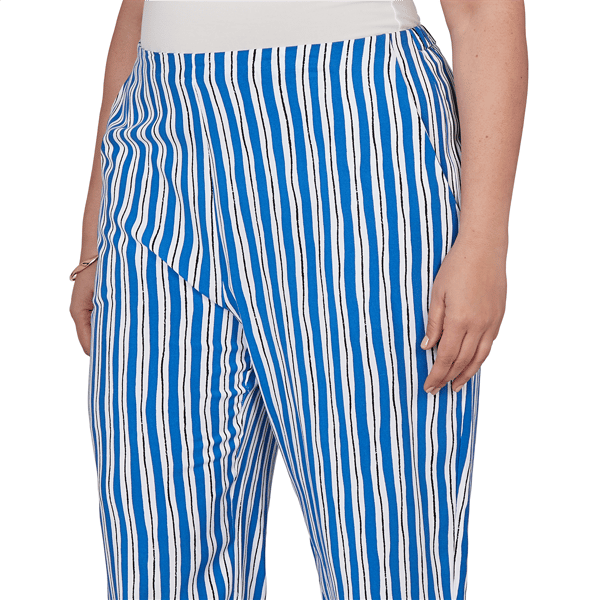 Plus Size Emaline Sapphire Serenade I Stripe Wide Leg Crop Pants