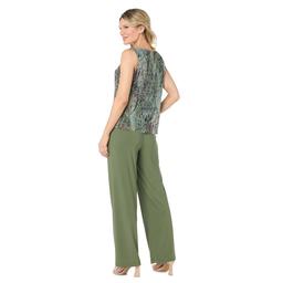 Womens R&M Richards 3pc. Abstract Metallic Crinkle Pant Set