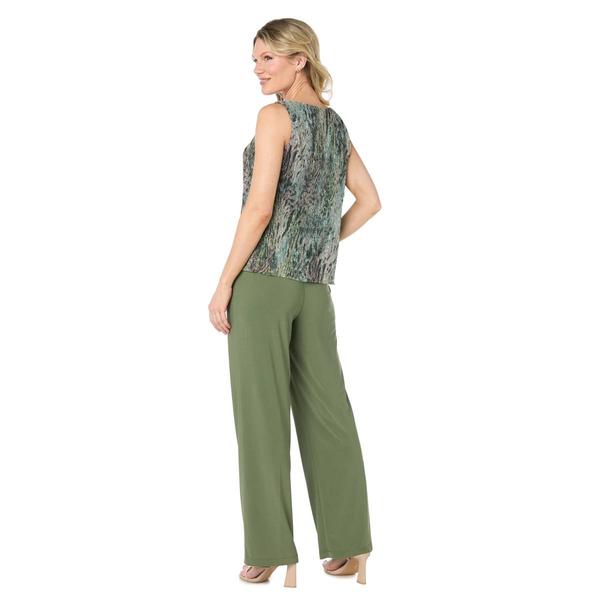 Womens R&M Richards 3pc. Abstract Metallic Crinkle Pant Set