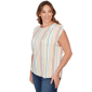 Plus Size Emaline Key Items Cap Sleeve Stripe Tee - image 3