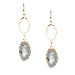 Ashley Cooper&#40;tm&#41; Gold Plated Marble Resin Two Drop Earrings