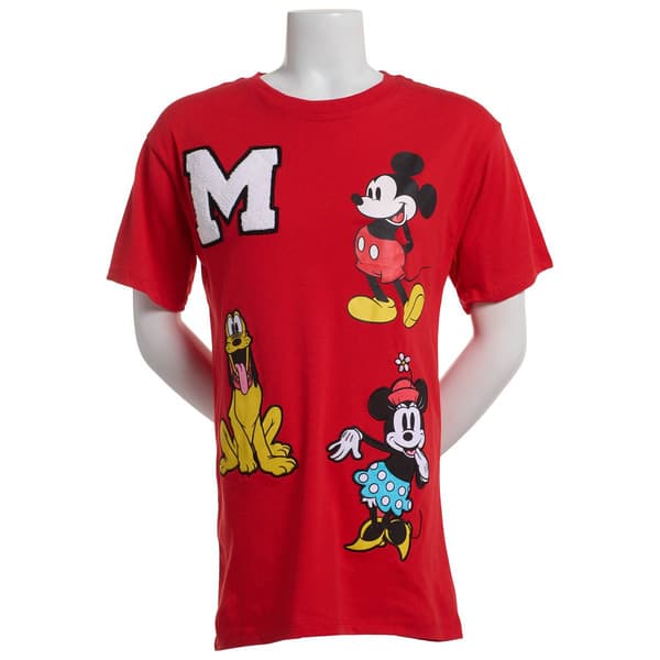 Juniors Freeze Mickey Embroidered Chenille Boyfriend Tee - image 