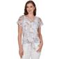 Womens Hearts of Palm Cool & Collected Textured Open Knit Blouse - image 1