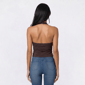 Juniors Pink Rose Mesh Placement Flower Halter Top - image 2