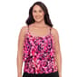 Plus Size American Beach Ikat Confetti Hi-Low Flounce Tankini - image 1