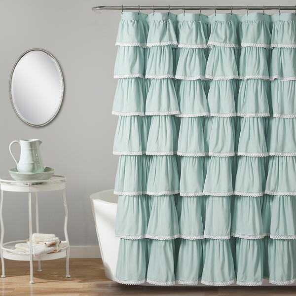 Lush Decor(R) Lace Ruffle Shower Curtain - image 